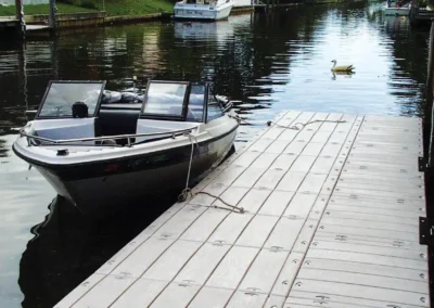 Regatta Dock Services Dock With A Boat Docked In Bantam Lake