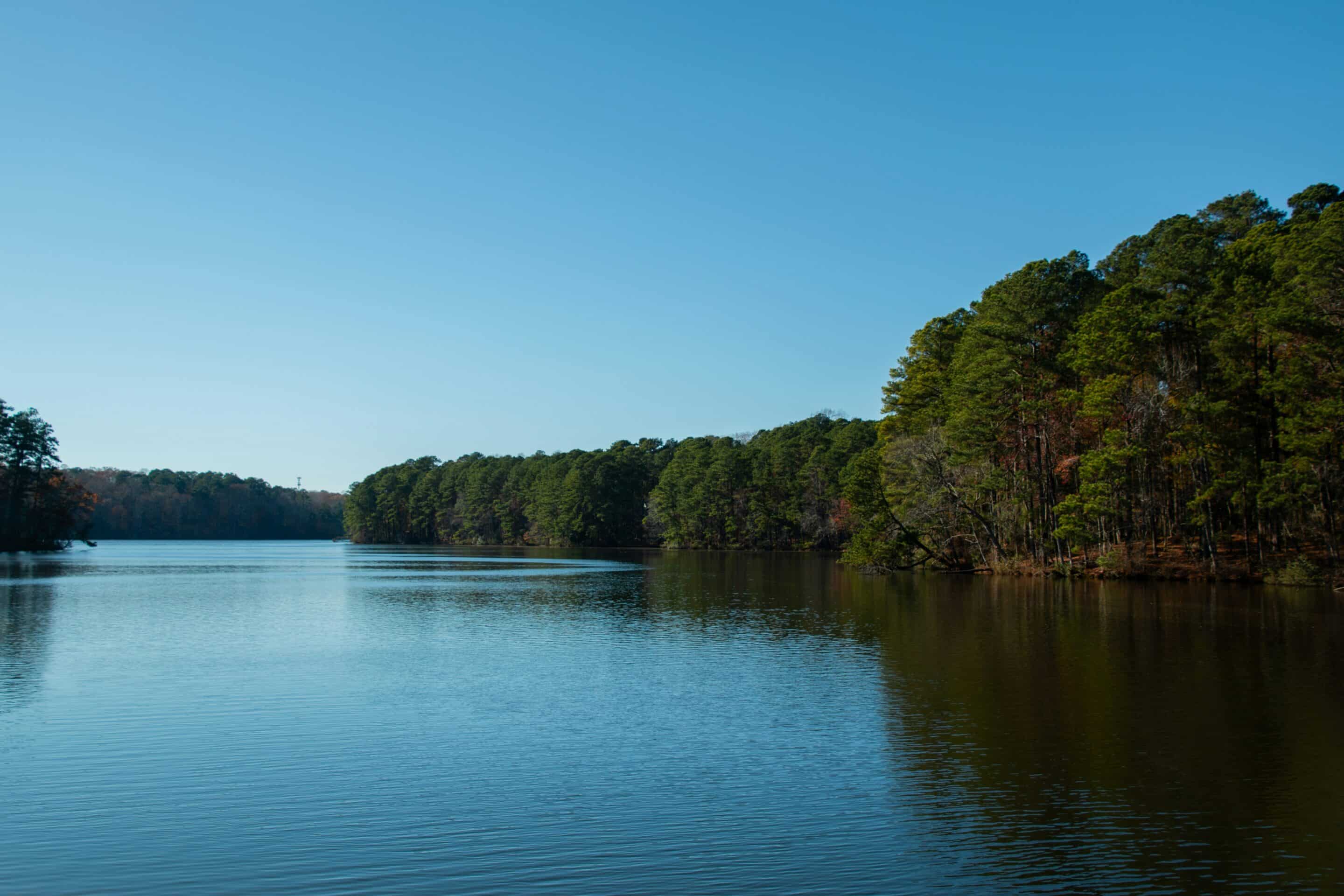 Front View Of Bantam Lake In South Carolina