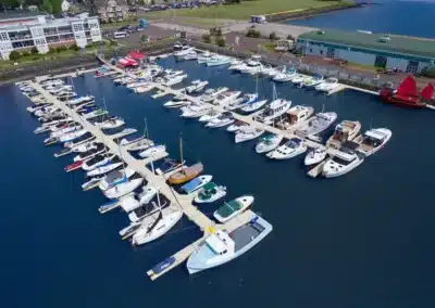 Aerial View Of Dock With Boats Made By Regatta Dock Services In Lake Lillinonah