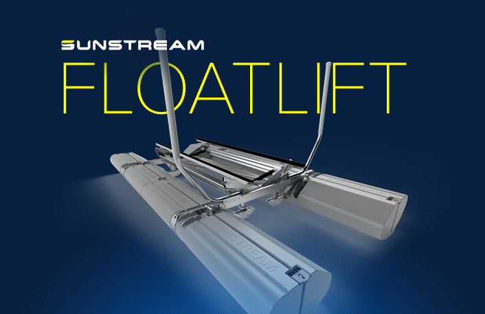 Aluminum Dock Stairs Connecting A Shoreline To A Floating Dock.